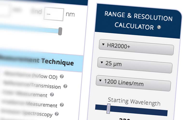 Ocean Optics Range and Resolution Calculator